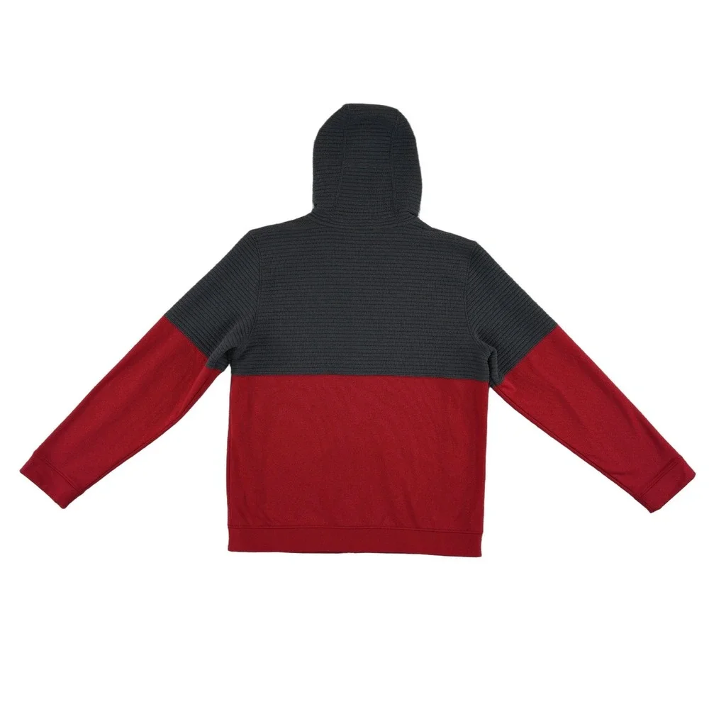 The North Face Full Zip Hoodie Men's Size Large Red Gray Colorblock Jacket